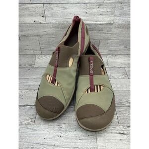 Teva Slip On Water Shoes Aqua Shoes Womens Size 11 M Beige Burgundy